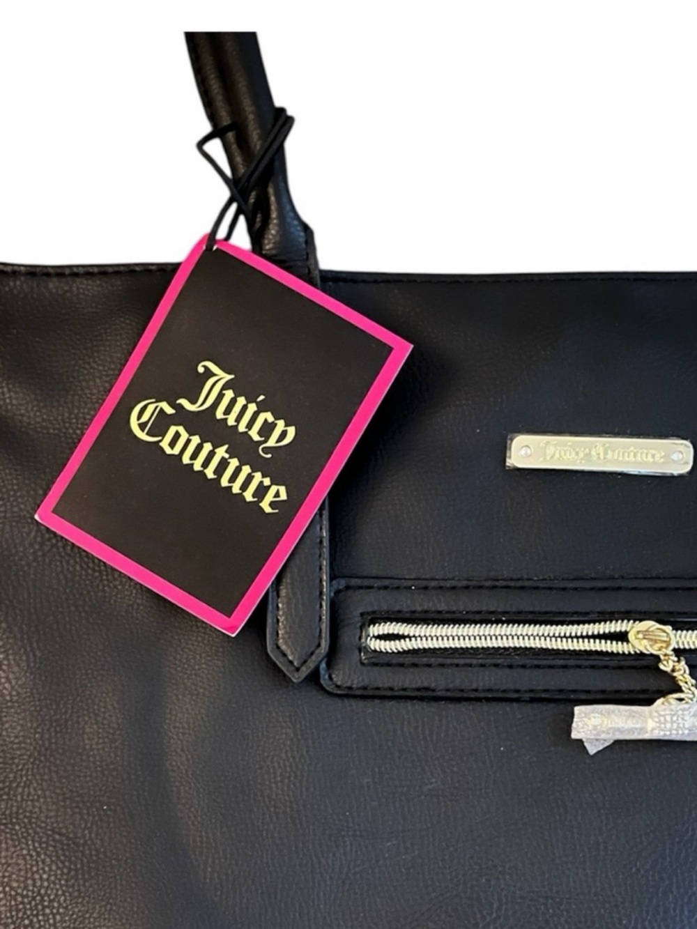 Juicy Couture Black & Hot Pink Tote Bag - Picture 3 of 6